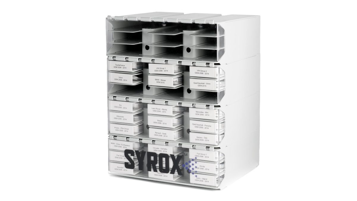 The Syrox OEM Box contains 4,424 striped chips assembled into 20 swatches, covering the last 10 years. 