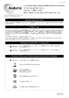 Betriebsanleitung Audurra Elektrischer Exzenterschleifer