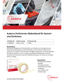 Microsoft Word - Produktflyer Audurra Perforiertes Abdeckband für Gummi- und Zierleisten