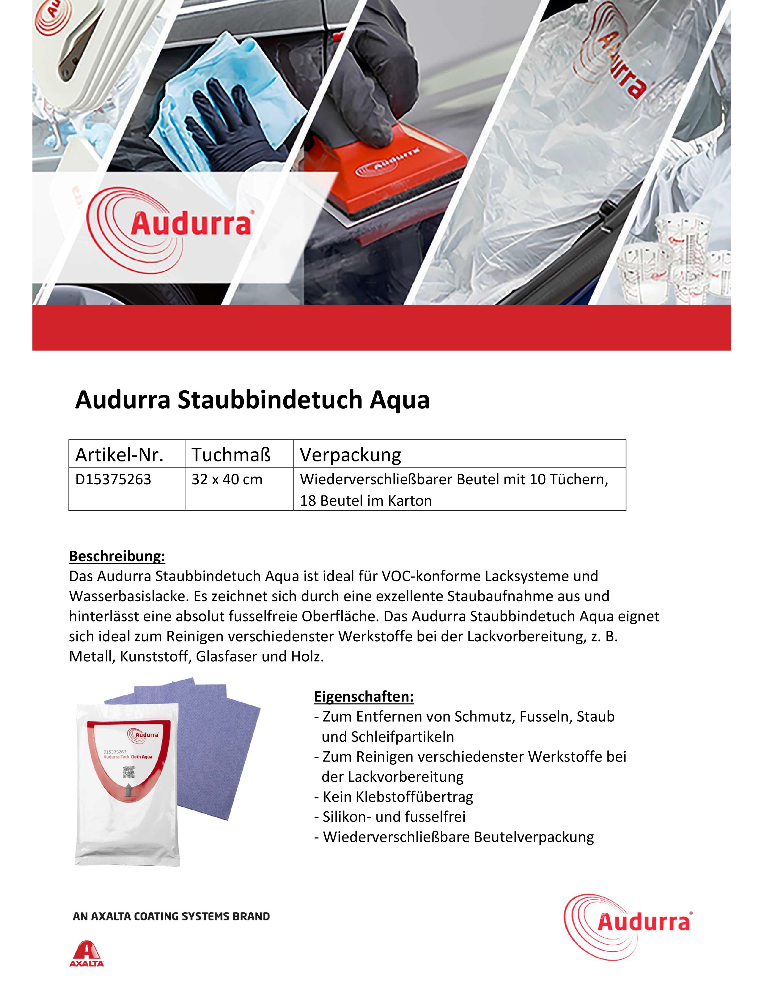 Audurra Staubbindetuch Aqua